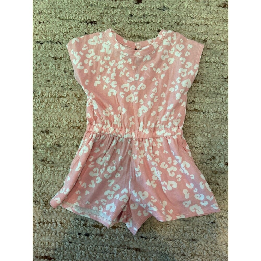 Harper Canyon Baby Girls Pink Leopard Print Romper Size 2 Soft Cotton